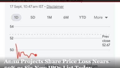 Annu Projects Share Price Loss Nears 50% as Six New IPOs List Today