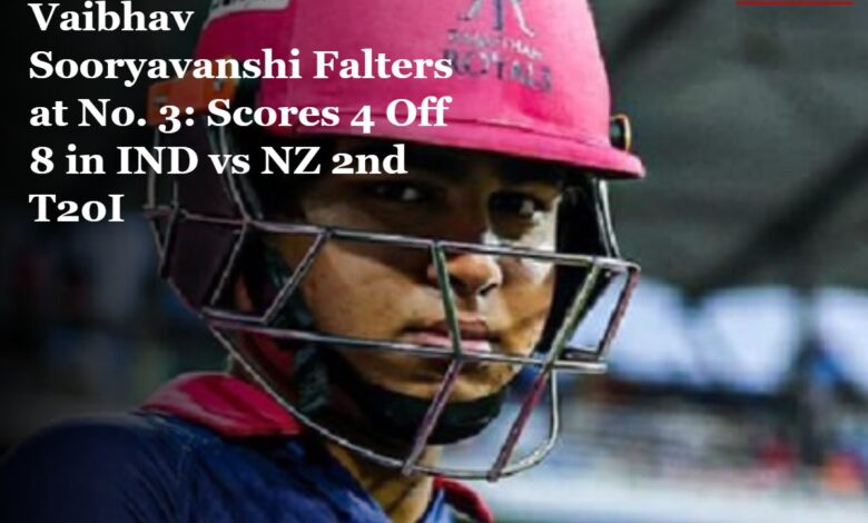 Vaibhav Sooryavanshi Falters at No. 3: Scores 4 Off 8 in IND vs NZ 2nd T20I